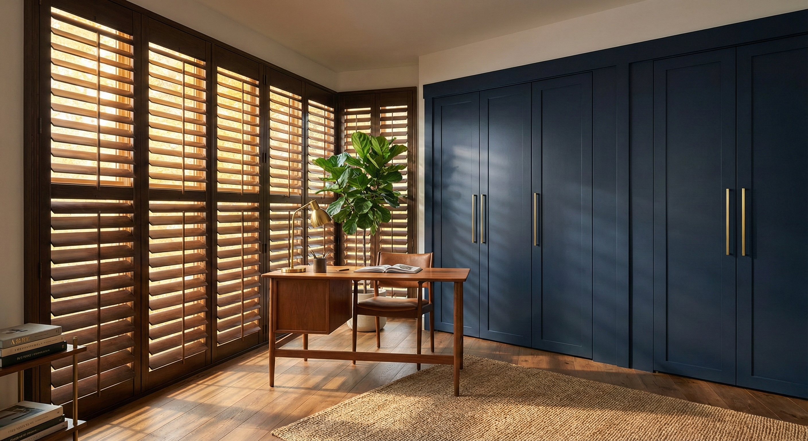 navy doors and shutters